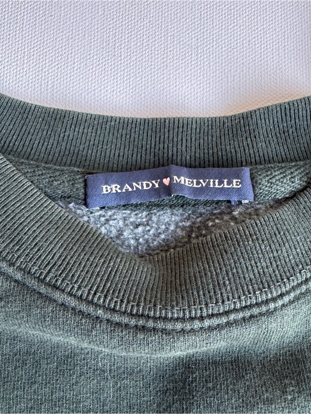 Brandy Melville Erica oversize Olive Crewneck Sweatshirt with Pockets